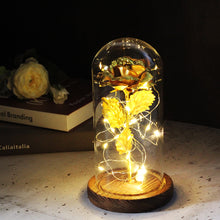 Load image into Gallery viewer, Artificial WED Flowers Beauty and the Beast Eternal Rose in Glass Cover Home Decor Wedding for Guests Birthday Mother's Day Gift
