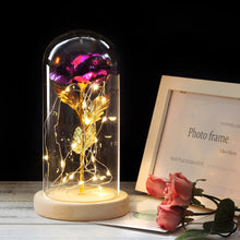 Load image into Gallery viewer, Artificial WED Flowers Beauty and the Beast Eternal Rose in Glass Cover Home Decor Wedding for Guests Birthday Mother's Day Gift

