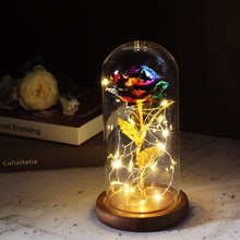 Load image into Gallery viewer, Artificial WED Flowers Beauty and the Beast Eternal Rose in Glass Cover Home Decor Wedding for Guests Birthday Mother's Day Gift
