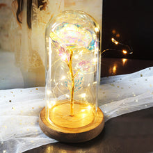 Load image into Gallery viewer, Artificial WED Flowers Beauty and the Beast Eternal Rose in Glass Cover Home Decor Wedding for Guests Birthday Mother's Day Gift
