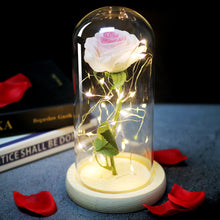 Load image into Gallery viewer, Artificial WED Flowers Beauty and the Beast Eternal Rose in Glass Cover Home Decor Wedding for Guests Birthday Mother's Day Gift
