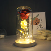 Load image into Gallery viewer, Artificial WED Flowers Beauty and the Beast Eternal Rose in Glass Cover Home Decor Wedding for Guests Birthday Mother's Day Gift
