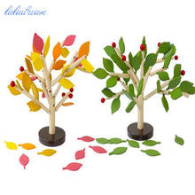 Load image into Gallery viewer, Assembled Tree Wood Green Leaves Building Wooden Toys Chopping Block Early Educational Toy Children Learning Toy
