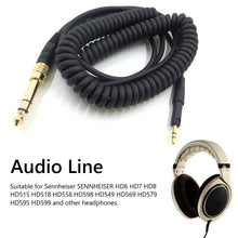 Load image into Gallery viewer, Audio Spring HiFi Stereo Cable for SENNHEISER HD6 HD7 HD8 HD515 HD518 HD 558 598 549 569 579 595 599 Earphone Wire Headset Cord
