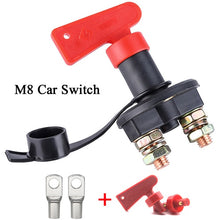 Load image into Gallery viewer, 12V 24V Red 2Key Cut Off Battery Main Kill Switch Vehicle Car Modify Isolator Disconnector Truck Boat Auto Car Power Switch 300A
