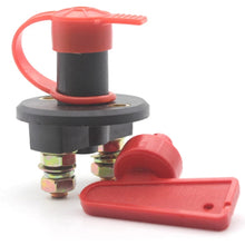 Load image into Gallery viewer, 12V 24V Red 2Key Cut Off Battery Main Kill Switch Vehicle Car Modify Isolator Disconnector Truck Boat Auto Car Power Switch 300A
