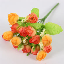 Load image into Gallery viewer, Autumn 15 Heads/Bouquet Small Bud Roses Bract Silk Artificial Flower DIY Wedding Home Christmas Decor Floral Gifts Photo Props

