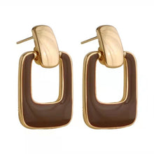 Load image into Gallery viewer, Autumn Winter New Brown Earrings Vintage Matte Drop Earrings for Women Metal Fashion Statement Dangle Earring Trend Jewelry
