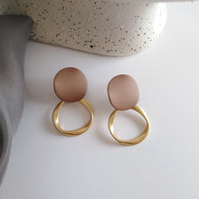 Load image into Gallery viewer, Autumn Winter New Brown Earrings Vintage Matte drop Earrings for women Metal Fashion Statement Dangle Earring  Trend Jewelry
