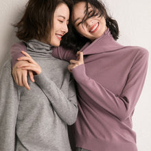 Load image into Gallery viewer, Women's Sweater Turtleneck Slim Fit Basic Pullovers Fashion Korean Knit Tops Bottoming Sweater Stretch Jumpers

