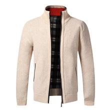 Load image into Gallery viewer, Autumn Winter Warm Cardigan Men Fleece Zipper Sweaters Jackets Mens Slim Fit Knitted Sweater coat Thick Cardigan Sweater Coat for Men
