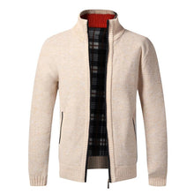 Load image into Gallery viewer, Autumn Winter Warm Cardigan Men Fleece Zipper Sweaters Jackets Mens Slim Fit Knitted Sweater coat Thick Cardigan Sweater Coat for Men
