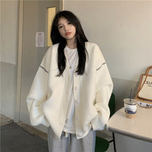 Load image into Gallery viewer, Autumn and Winter Lazy Wind Soft Waxy Sweet College Style Sweater Cardigan Female Student Korean Style Loose Wear Outer Coat
