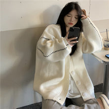 Load image into Gallery viewer, Autumn and Winter Lazy Wind Soft Waxy Sweet College Style Sweater Cardigan Female Student Korean Style Loose Wear Outer Coat
