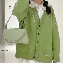 Load image into Gallery viewer, Autumn and Winter Lazy Wind Soft Waxy Sweet College Style Sweater Cardigan Female Student Korean Style Loose Wear Outer Coat
