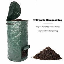 Load image into Gallery viewer, Collapsible Garden Yard Compost Bag with Lid Environmental Organic Ferment Waste Collector Refuse Sacks Composter
