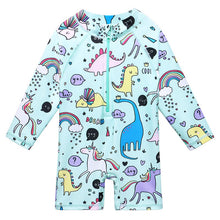 Load image into Gallery viewer, Swimwear UPF50+ Print Baby Girl Swimsuit Long Sleeve Kids  One Piece Toddler Infant Bathing Suit for Girls Boys Children
