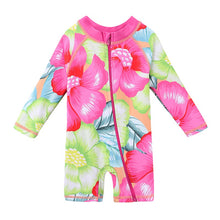 Load image into Gallery viewer, Swimwear UPF50+ Print Baby Girl Swimsuit Long Sleeve Kids  One Piece Toddler Infant Bathing Suit for Girls Boys Children
