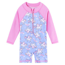 Load image into Gallery viewer, Swimwear UPF50+ Print Baby Girl Swimsuit Long Sleeve Kids  One Piece Toddler Infant Bathing Suit for Girls Boys Children
