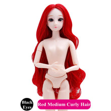 Load image into Gallery viewer, BJD Doll 30cm 20 Movable Jointe Dolls 3D Eyes Bjd Plastic Doll for Girls Toys Long Wig Female Nude Body Fashion Christmas Gift
