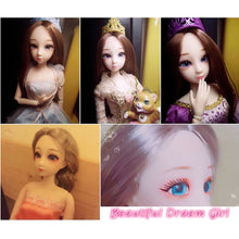 Load image into Gallery viewer, BJD Doll 30cm 20 Movable Jointe Dolls 3D Eyes Bjd Plastic Doll for Girls Toys Long Wig Female Nude Body Fashion Christmas Gift
