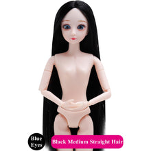 Load image into Gallery viewer, BJD Doll 30cm 20 Movable Jointe Dolls 3D Eyes Bjd Plastic Doll for Girls Toys Long Wig Female Nude Body Fashion Christmas Gift

