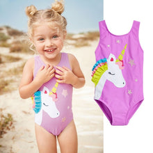 Load image into Gallery viewer, Swimwear Baby Girls Toddler Kids Swimsuit One Piece Flower Girls Holiday Beachwear Children Printing Bathing Suit
