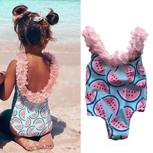 Load image into Gallery viewer, Swimwear Baby Girls Toddler Kids Swimsuit One Piece Flower Girls Holiday Beachwear Children Printing Bathing Suit
