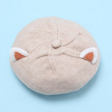 Load image into Gallery viewer, Baby Hat Berets for Girls Autumn Winter Knitted Cap Kids Lovely Beanies Fox Ears Painter Hats Infant Girl Bonnet Beret Xmas Gift
