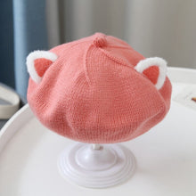 Load image into Gallery viewer, Baby Hat Berets for Girls Autumn Winter Knitted Cap Kids Lovely Beanies Fox Ears Painter Hats Infant Girl Bonnet Beret Xmas Gift
