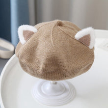 Load image into Gallery viewer, Baby Hat Berets for Girls Autumn Winter Knitted Cap Kids Lovely Beanies Fox Ears Painter Hats Infant Girl Bonnet Beret Xmas Gift
