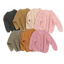 Load image into Gallery viewer, Baby Solid Casual Basic Crewneck Thick Kids Slouchy Soft Wool Clothing for Boys Girls Autumn Winter Sweaters Hooded Top

