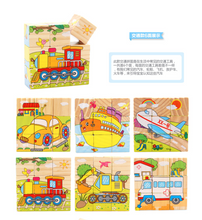 Load image into Gallery viewer, Baby Wooden Block Toys Animal Fruit Traffic Cognize Early Learning Educational Toys For Children Six Side 3D Cube Jigsaw Games
