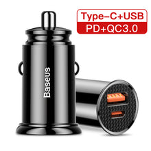 Load image into Gallery viewer, 30W USB Car Charger Quick Charge 4.0 3.0 FCP SCP AFC USB PD Fast Charging Car Phone Charger For Huawei Xiaomi iPhone 12
