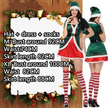 Load image into Gallery viewer, Men Women Christmas Adult Santa Claus Cosplay Costume Carnival Xmas Party Elf Festival Couple Fancy Dress Stage Costume
