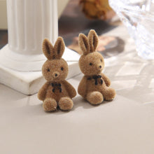Load image into Gallery viewer, Bear Earrings For Women Girls 2023 Fashion Korea Silver Needle Autumn And Winter Earrings Cute Flocking rabbit Ear Studs Jewelry
