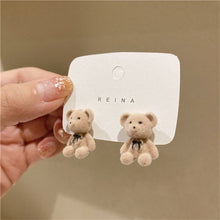 Load image into Gallery viewer, Bear Earrings For Women Girls 2023 Fashion Korea Silver Needle Autumn And Winter Earrings Cute Flocking rabbit Ear Studs Jewelry
