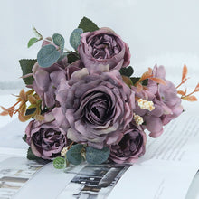 Load image into Gallery viewer, Hydrangea Roses Artificial Flowers for Home Wedding Decorations High Quality Autumn Bouquet Mousse Peony Fake Flower
