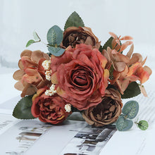 Load image into Gallery viewer, Hydrangea Roses Artificial Flowers for Home Wedding Decorations High Quality Autumn Bouquet Mousse Peony Fake Flower
