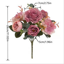 Load image into Gallery viewer, Hydrangea Roses Artificial Flowers for Home Wedding Decorations Bouquet Peony Fake Flower
