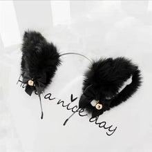 Load image into Gallery viewer, Beautiful Masquerade Halloween Cat Ears Headwear Cosplay Cat Ear Anime Party Costume Bell Headwear Headband Hair Accessories
