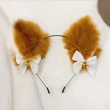 Load image into Gallery viewer, Beautiful Masquerade Halloween Cat Ears Headwear Cosplay Cat Ear Anime Party Costume Bell Headwear Headband Hair Accessories
