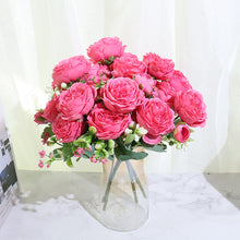 Load image into Gallery viewer, Best Selling Beautiful Rose Peony Artificial Silk Flowers Small White Bouquet Home Party Winter Wedding Decoration Fake Flowers
