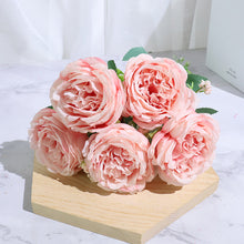 Load image into Gallery viewer, Best Selling Beautiful Rose Peony Artificial Silk Flowers Small White Bouquet Home Party Winter Wedding Decoration Fake Flowers
