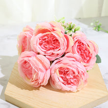 Load image into Gallery viewer, Best Selling Beautiful Rose Peony Artificial Silk Flowers Small White Bouquet Home Party Winter Wedding Decoration Fake Flowers
