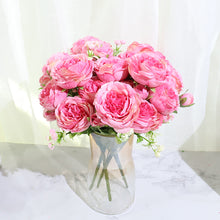 Load image into Gallery viewer, Best Selling Beautiful Rose Peony Artificial Silk Flowers Small White Bouquet Home Party Winter Wedding Decoration Fake Flowers
