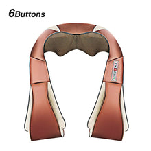 Load image into Gallery viewer, Big Discounts Massage Shawl U Shape Electrical Shiatsu Back Neck Shoulder Body Massager Infrared Heated Kneading Massagem

