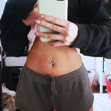 Load image into Gallery viewer, Big Heart Belly Button Ring Reversed Bar Barbell Steel Navel Piercing Nombril New Style Sexy Belly Piercing Ombligo Umbigo Oreja
