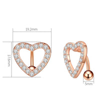 Load image into Gallery viewer, Big Heart Belly Button Ring Reversed Bar Barbell Steel Navel Piercing Nombril New Style Sexy Belly Piercing Ombligo Umbigo Oreja
