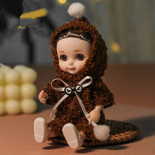 Load image into Gallery viewer, Bjd Doll 16CM 13 Movable Joints Cute Smile Face Shape and Bunny Ears Clothes Suit Doll Toy Best Gift for Kids
